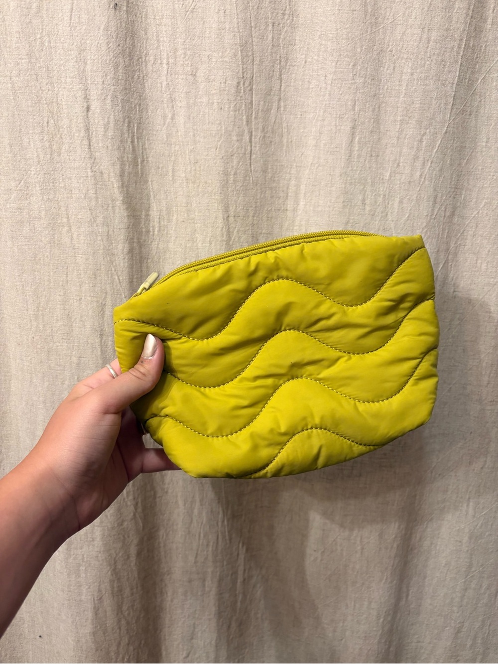 Quilted Lime Green Pouch Bags